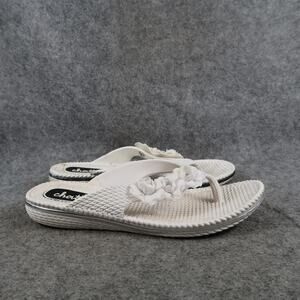 Chatties Shoes Womens Sandals Comfort Casual Thong Flip Flop Slip On White S 5 6